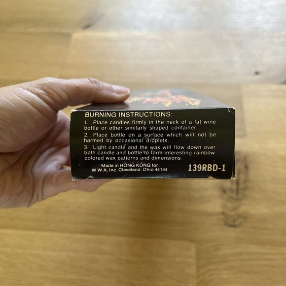 Vintage Rainbow Drip Candles Unused in Box Guild House Set of 2 Taper 12" Hippie - Picture 7 of 8